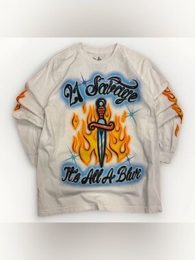 21 Savage x Drake Long Sleeve Shirt It’s All A Blur Airbrush Tour Merch Medium